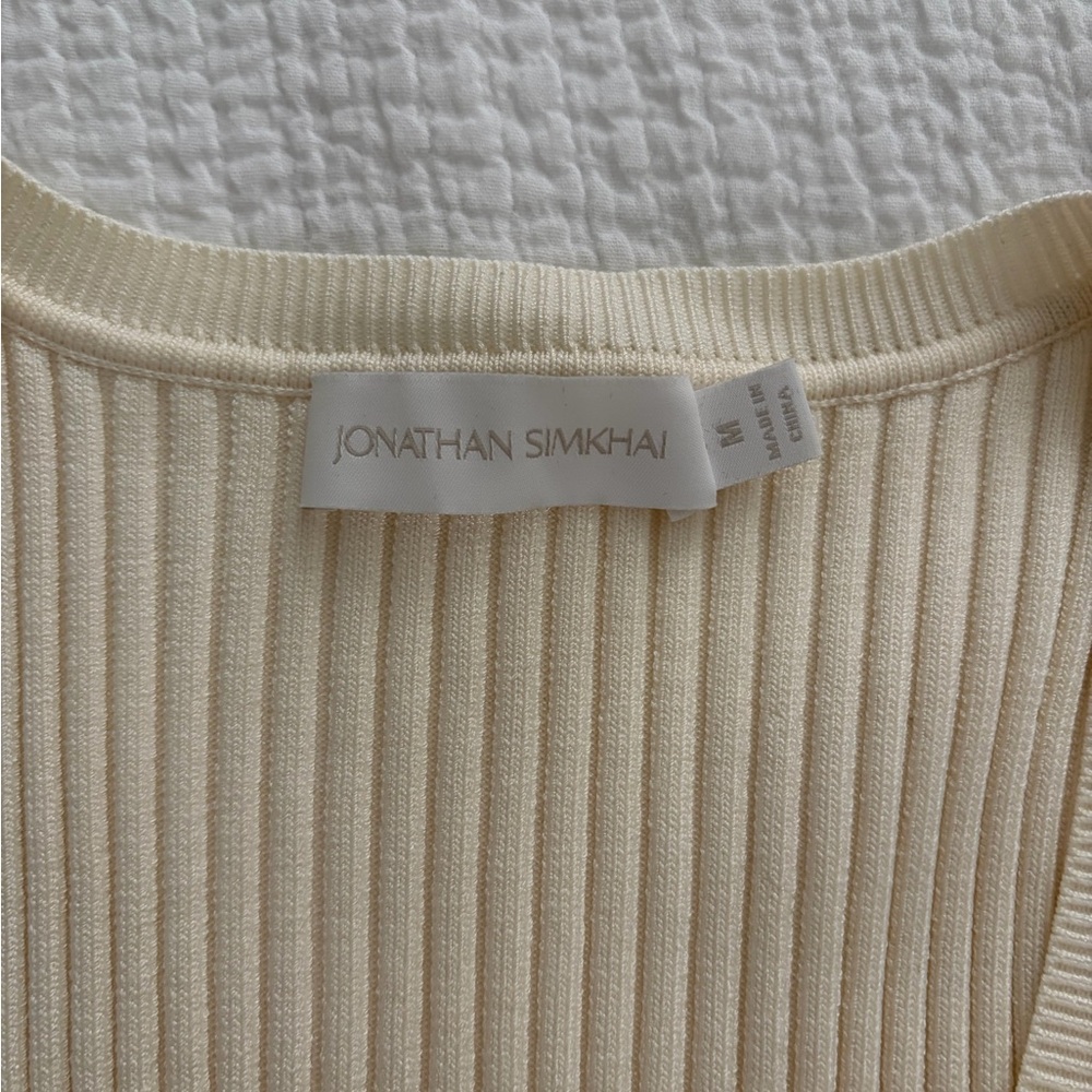 Jonathan Simkhai Beige Ribbed Tank Top - Picture 2 of 3